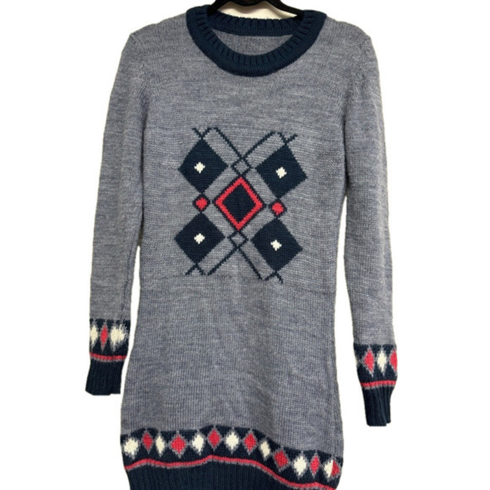 Wool Blend Knit Sweater Dress XS Small